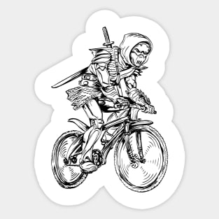 SEEMBO Ninja Cycling Bicycle Biking Biker Bicycling Fun Bike Sticker